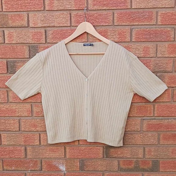 Nasty Gal knit short sleeve button up cardigan - Picture 1 of 5